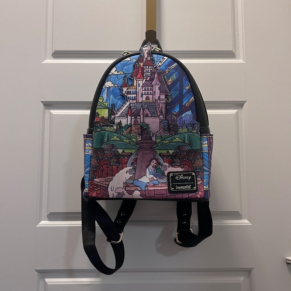 Disney Loungefly Castle Series Mini Backpack - Beauty & The Beast - Picture 2 of 8
